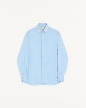 Valentino Striped Silk Shirt 40 - Blue