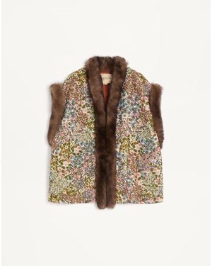 Valentino Chaleco De Gobelino Apres L'Hiver Fiorellini Mujer - Marrón
