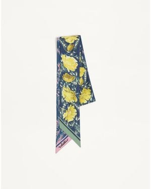 Valentino Garavani Apres L'Hiver Poppies Bandeau Scarf - Blue