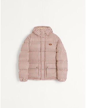 Valentino Nylon Hooded Down Jacket With Vlogo Patch - Natural