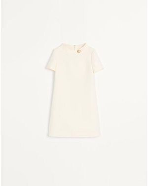 Valentino Kurzes Crepe Couture Kleid Frau - Natur