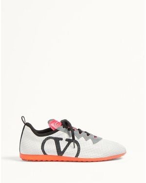 Valentino Garavani Chromathon Trainer In Perforated Nappa - White