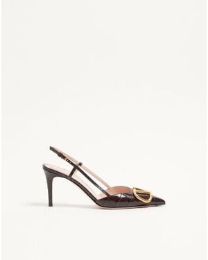 Valentino Garavani Vlogo Signature Slingback Court Shoes - Natural