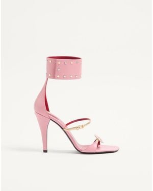 Valentino Garavani Kidskin Cuffie Sandal 100Mm 36 - Pink