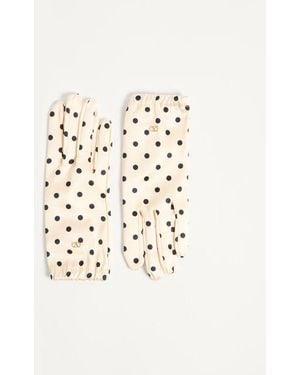 Valentino Garavani Gants Vlogo Signature En Soie À Imprimé Polka Femme - Blanc