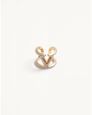 Valentino Garavani Vlogo Signature Rhinestone Ring - White