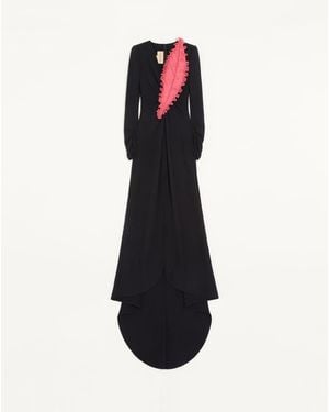 Valentino Embroidered Cady Couture Gown - Blue