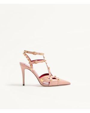 Valentino Garavani Studdy Kidskin Court Shoes 100Mm 35.5 - White