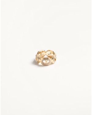 Valentino Garavani Ovalette Metal And Swarovski Crystal Ring - White