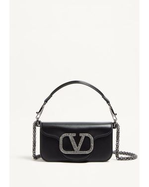Valentino Garavani Locò Small Shoulder Bag With Jewel Logo - Black