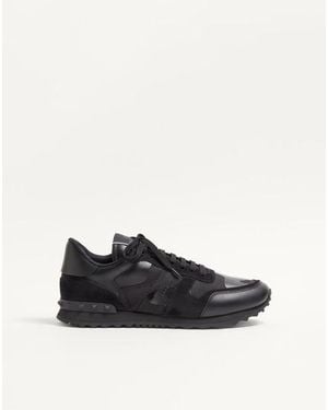 Valentino Garavani Camouflage Noir Rockrunner Sneaker - White