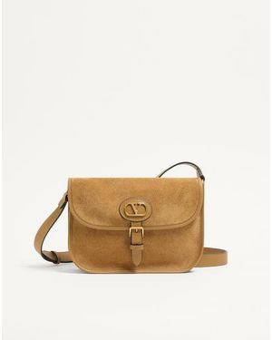 Valentino Garavani Antibes Suede Shoulder Bag - Natural