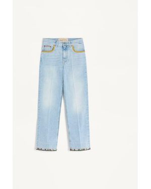 Valentino Embroidered Denim Trousers - Blue