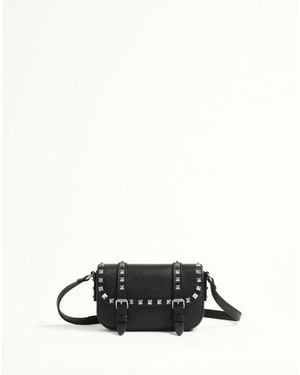 Valentino Garavani Mini Rockstud Bag In Grainy Calfskin - Black