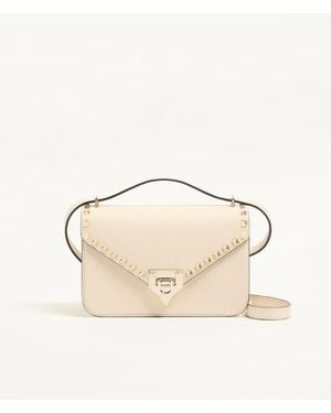 Valentino Garavani Rockstud Small Shoulder Bag - Natural