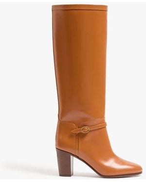 Valentino Garavani Pattie Calfskin Boot 75Mm - Brown