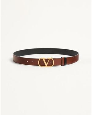 Valentino Garavani Vlogo Signature Reversible Shiny Calfskin Belt - Multicolour