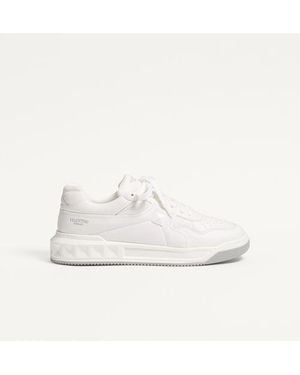 Valentino Garavani One Stud Low-Top Nappa Sneaker - Natural
