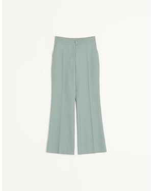 Valentino Light Diagonal Wool Pants - Green