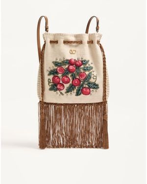 Valentino Garavani Nellcôte Alice Embroidered Bag With Fringes - Multicolour