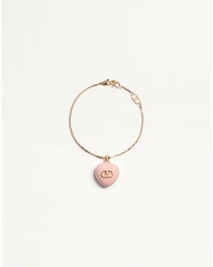 Valentino Garavani Coeur Royal Metal And Enamel Bracelet - Natural