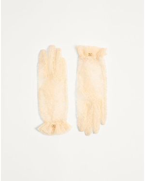 Valentino Garavani Gants Vlogo Signature En Dentelle Femme - Blanc