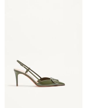 Valentino Garavani Escarpins À Bride Arrière Vlogo Signature Vernis. Talon 80 Mm Femme - Neutre