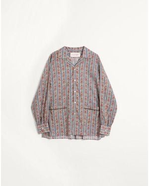 Valentino Cotton Muslin Pajama Shirt With Voyage Imaginaire Print - Gray