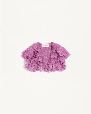 Valentino Organza Jacket With Plusdepois Print - Pink