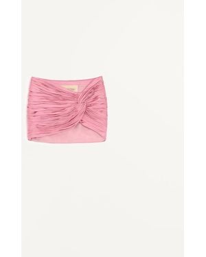 Valentino Satin Cady Mini Skirt 44 - Pink
