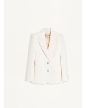 Valentino Diagonal Cotton Linen Jacket - Natural