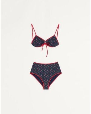 Valentino Lycra-Bikini Mit Cherryfic-Print Frau - Weiß