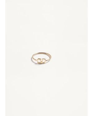 Valentino Garavani Vlogo Signature Metal Ring - Natural