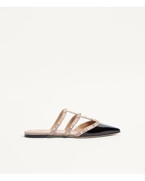 Valentino Garavani Rockstud Patent-Leather Mule - White