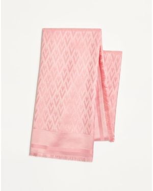 Valentino Garavani Toute La V Wool And Silk Shawl - Pink
