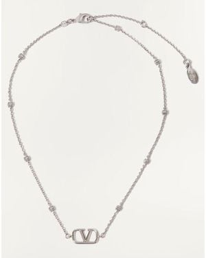 Valentino Garavani Mini Vlogo Signature Necklace - Natural