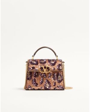 Valentino Garavani Vsling Mini Embroidered Animalier Handbag - Pink