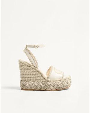 Valentino Garavani Vlogo Torchon Wedge Sandal - Natural