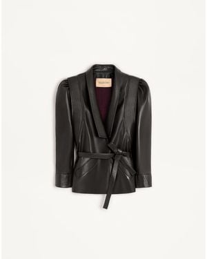 Valentino Nappa-Lederjacke Frau - Schwarz