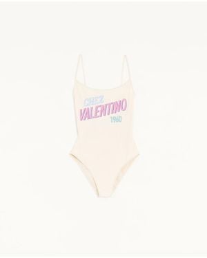 Valentino Einteiliger Badeanzug Mit Chez 1960-Print Frau - Pink