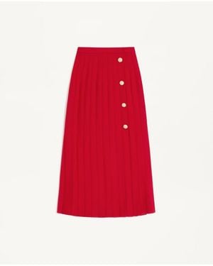 Valentino Georgette Midi Skirt - Red