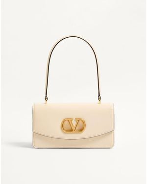 Valentino Garavani Bolso Vain Con Manija En Cuero Brillante De Becerro Mujer - Neutro