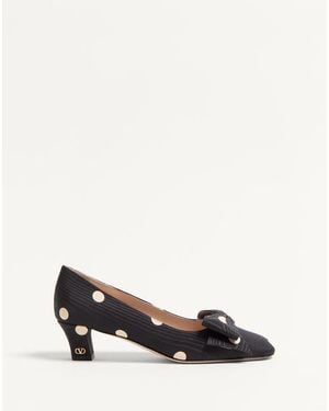 Valentino Garavani Pump Bowow De Tela Moiré Plus De Pois Con Tacón De 45 Mm Mujer - Multicolor
