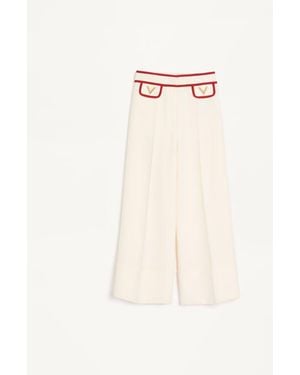Valentino Crepe Couture Pants - Natural