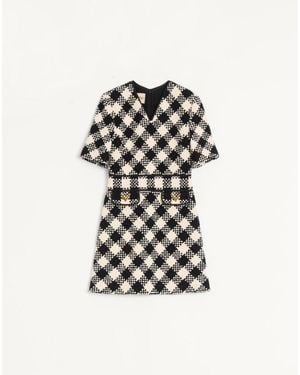 Valentino Damier Tweed Dress 36 - White