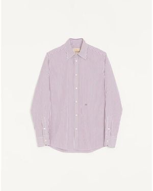 Valentino Cotton Poplin Shirt With Striped Vlogo Embroidery - Pink