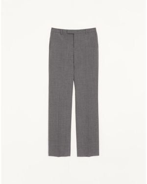 Valentino Mouliné Wool Trousers - Grey