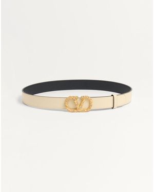 Valentino Garavani Vlogo Signature Belt - Natural