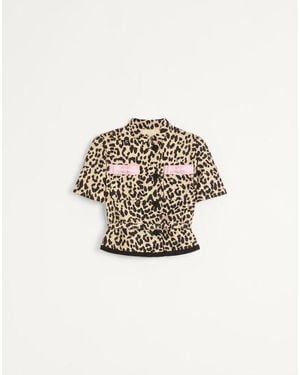 Valentino Animalier Print Crepe Couture Jacket - White