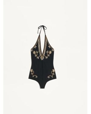 Valentino Embroidered Lycra Swimsuit - White